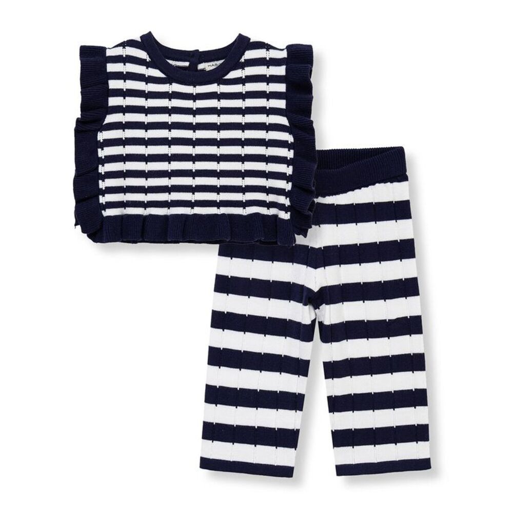 Habitual Girls  2Pc Mixed Stripe Pant Set, Blue